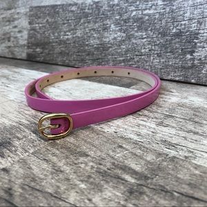 J. Crew Pink Patent Leather Skinny Belt